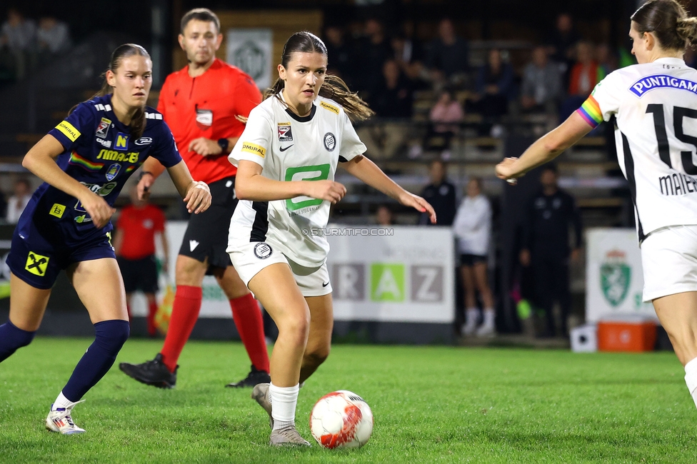 Sturm Damen - St. Poelten
OEFB Frauen Bundesliga, 4. Runde, SK Sturm Graz Damen - SKN St. Poelten, Gruabn Graz, 22.09.2024. 

Foto zeigt Marie Spiess (Sturm Damen)
