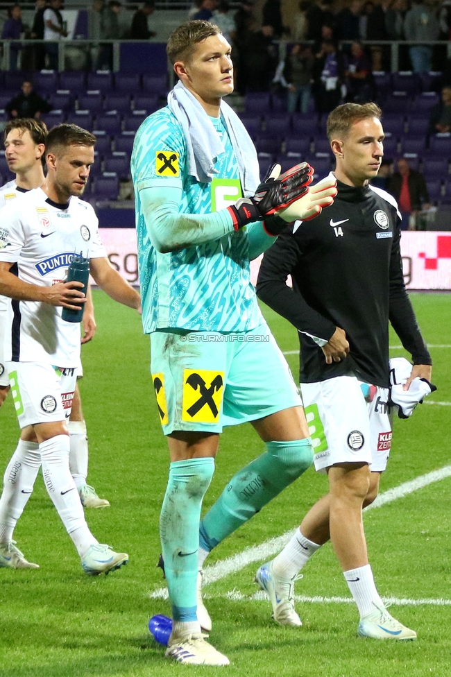 Austria Wien - Sturm Graz
Oesterreichische Fussball Bundesliga, 7. Runde, FK Austria Wien - SK Sturm Graz, Generali Arena Wien, 25.09.2024. 

Foto zeigt Kjell Scherpen (Sturm)
