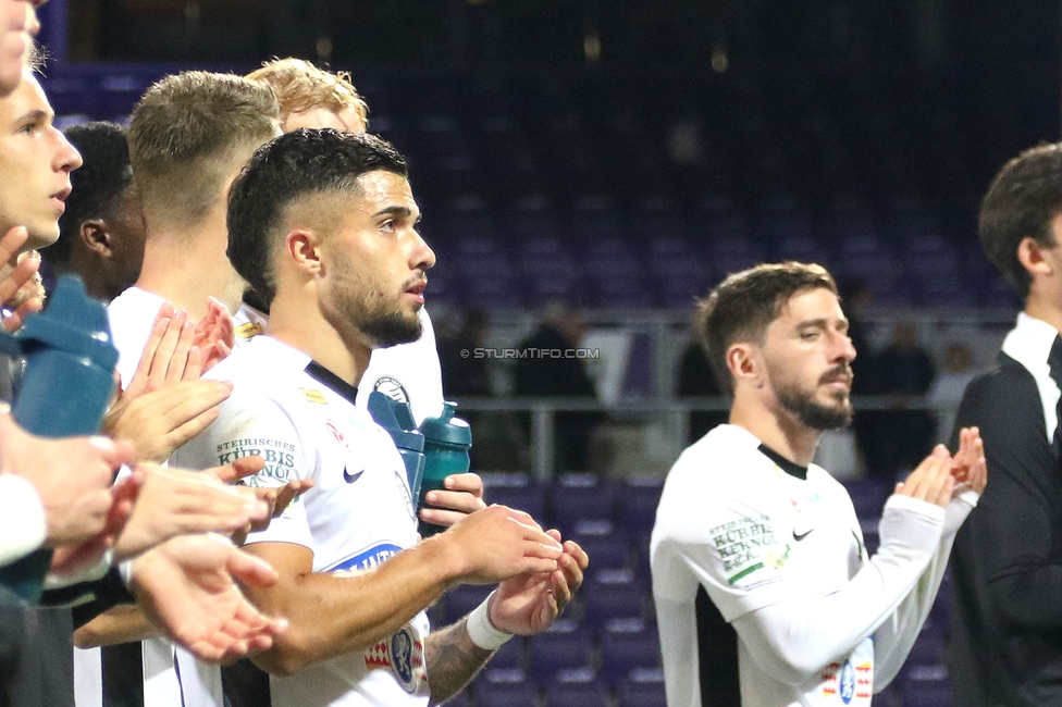 Austria Wien - Sturm Graz
Oesterreichische Fussball Bundesliga, 7. Runde, FK Austria Wien - SK Sturm Graz, Generali Arena Wien, 25.09.2024. 

Foto zeigt Jusuf Gazibegovic (Sturm)
