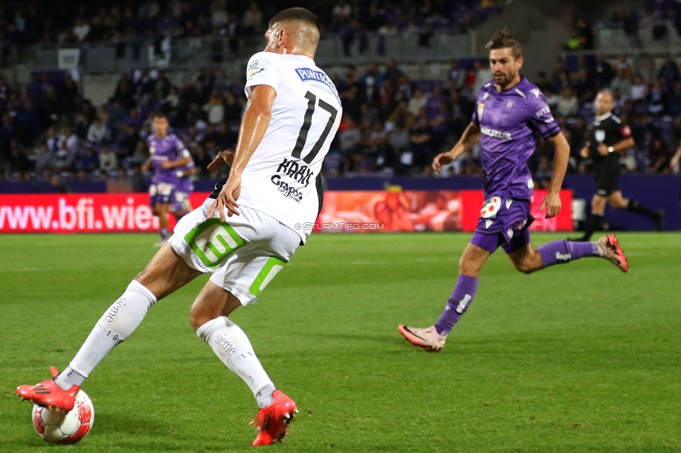 Austria Wien - Sturm Graz
Oesterreichische Fussball Bundesliga, 7. Runde, FK Austria Wien - SK Sturm Graz, Generali Arena Wien, 25.09.2024. 

Foto zeigt Emir Karic (Sturm)
