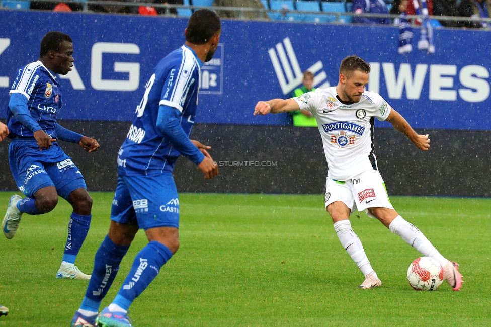 Blau-Weiss Linz - Sturm Graz
Oesterreichische Fussball Bundesliga, 8. Runde, FC Blau-Weiss Linz - SK Sturm Graz, Donauparkstadion Linz, 28.09.2024. 

Foto zeigt Tomi Horvat (Sturm)
