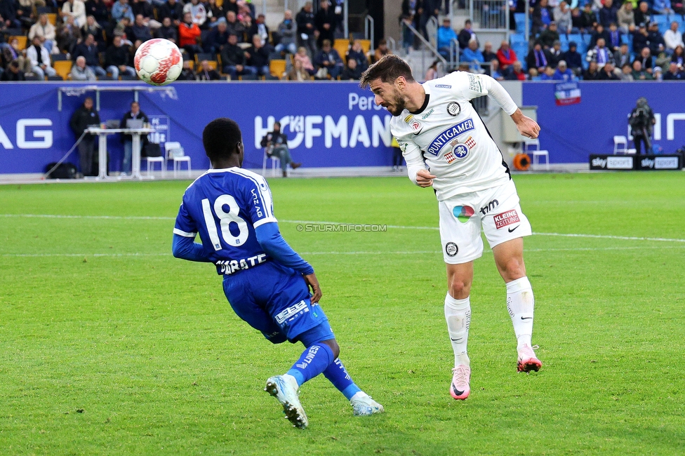 Blau-Weiss Linz - Sturm Graz
Oesterreichische Fussball Bundesliga, 8. Runde, FC Blau-Weiss Linz - SK Sturm Graz, Donauparkstadion Linz, 28.09.2024. 

Foto zeigt Otar Kiteishvili (Sturm)
