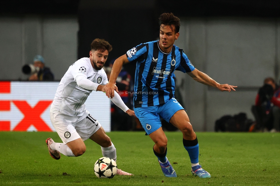 Sturm Graz - Club Brugge
UEFA Champions League Ligaphase 2. Spieltag, SK Sturm Graz - Club Brugge, Woerthersee Stadion Klagenfurt, 02.10.2024. 

Foto zeigt Otar Kiteishvili (Sturm)
