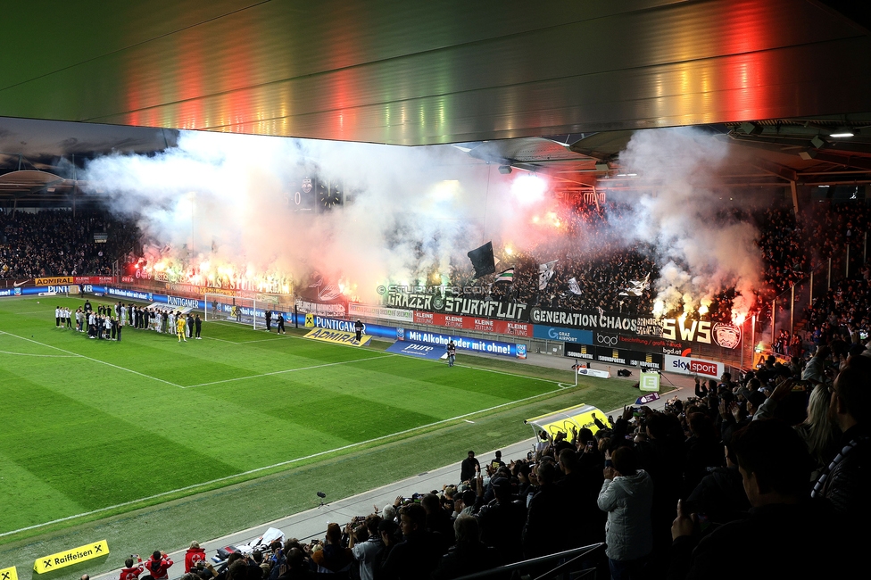 Sturm Graz - Salzburg
Oesterreichische Fussball Bundesliga, 9. Runde, SK Sturm Graz - RB Salzburg, Stadion Liebenau Graz, 06.10.2024. 

Foto zeigt Fans von Sturm mit Pyrotechnik
