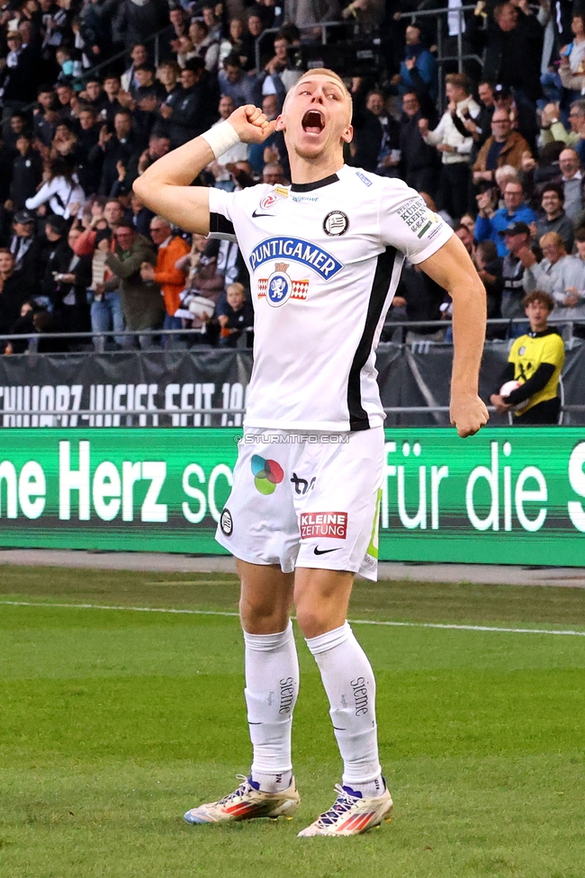 Sturm Graz - Salzburg
Oesterreichische Fussball Bundesliga, 9. Runde, SK Sturm Graz - RB Salzburg, Stadion Liebenau Graz, 06.10.2024. 

Foto zeigt Mika Biereth (Sturm)
