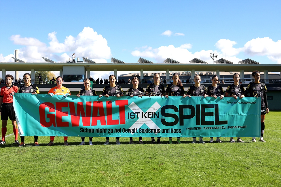 Sturm Damen - Altach
OEFB Frauen Bundesliga, 6. Runde, SK Sturm Graz Damen - SCR Altach, MURAUER Bier Arena - StFV Graz, 06.10.2024. 

Foto zeigt die Mannschaft von Altach
