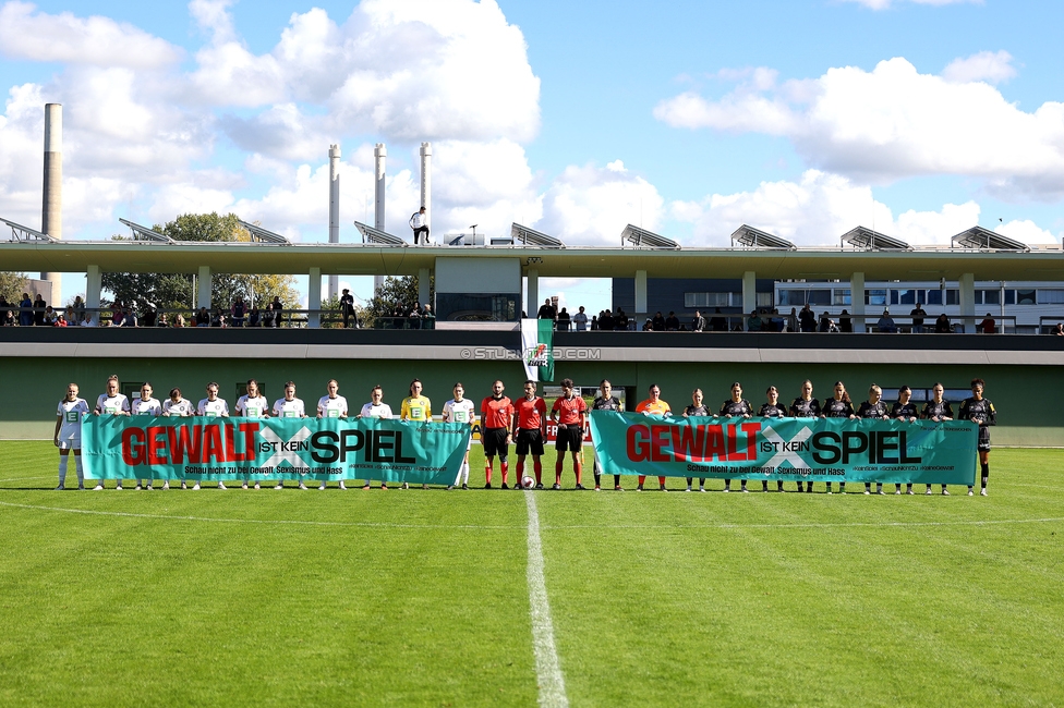 Sturm Damen - Altach
OEFB Frauen Bundesliga, 6. Runde, SK Sturm Graz Damen - SCR Altach, MURAUER Bier Arena - StFV Graz, 06.10.2024. 

Foto zeigt die Mannschaft der Sturm Damen
