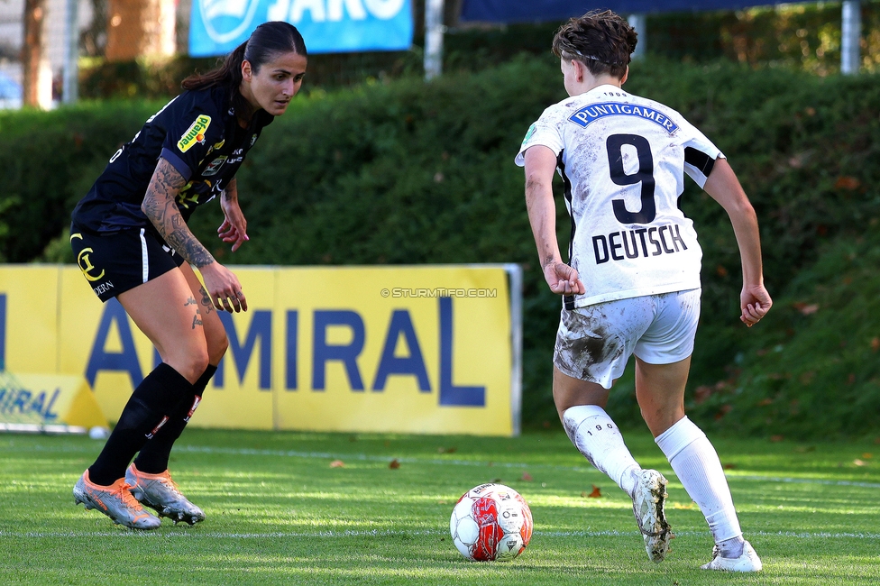 Sturm Damen - Altach
OEFB Frauen Bundesliga, 6. Runde, SK Sturm Graz Damen - SCR Altach, MURAUER Bier Arena - StFV Graz, 06.10.2024. 

Foto zeigt Pauline Deutsch (Sturm Damen)
