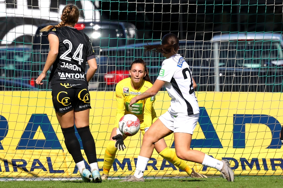 Sturm Damen - Altach
OEFB Frauen Bundesliga, 6. Runde, SK Sturm Graz Damen - SCR Altach, MURAUER Bier Arena - StFV Graz, 06.10.2024. 

Foto zeigt Lourdes Romero (Sturm Damen)
