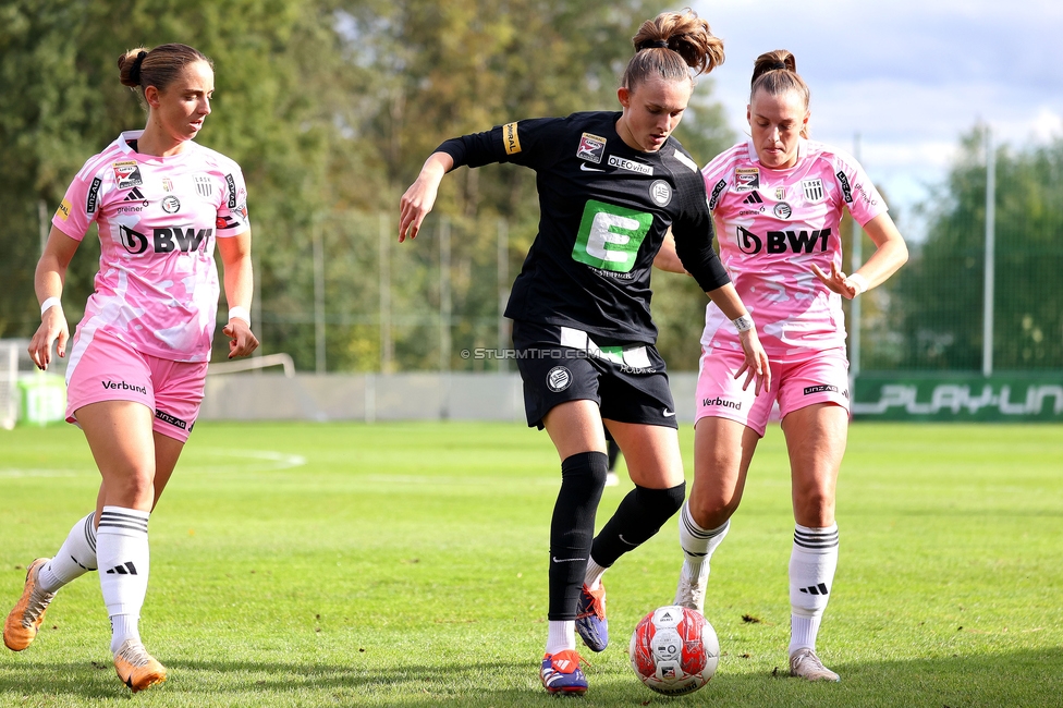 Sturm Damen - LASK
OEFB Frauen Bundesliga, 7. Runde, SK Sturm Graz Damen - LASK Damen, Anton Koch Stadion Hollenegg, 12.10.2024. 

Foto zeigt Rebecca Villena (Sturm Damen)
