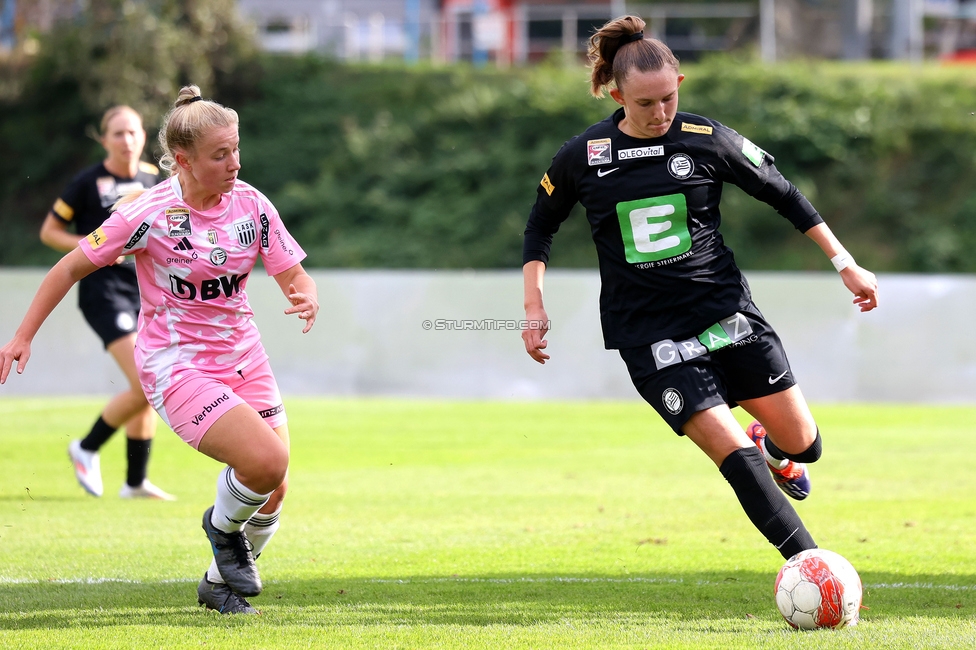 Sturm Damen - LASK
OEFB Frauen Bundesliga, 7. Runde, SK Sturm Graz Damen - LASK Damen, Anton Koch Stadion Hollenegg, 12.10.2024. 

Foto zeigt Rebecca Villena (Sturm Damen)
