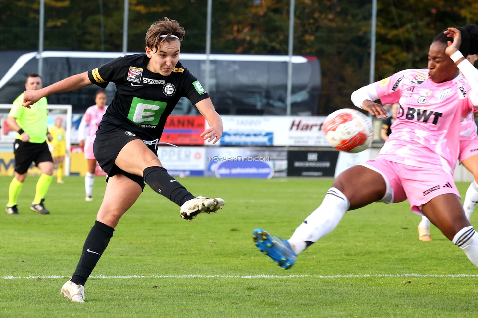 Sturm Damen - LASK
OEFB Frauen Bundesliga, 7. Runde, SK Sturm Graz Damen - LASK Damen, Anton Koch Stadion Hollenegg, 12.10.2024. 

Foto zeigt Pauline Deutsch (Sturm Damen)
