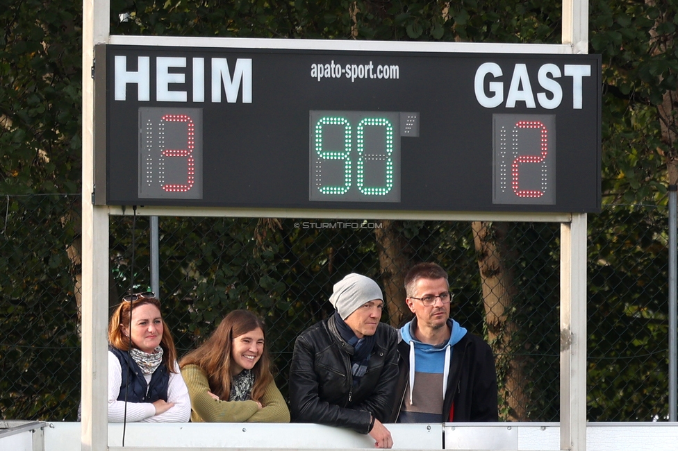 Sturm Damen - LASK
OEFB Frauen Bundesliga, 7. Runde, SK Sturm Graz Damen - LASK Damen, Anton Koch Stadion Hollenegg, 12.10.2024. 

Foto zeigt den Endstand
