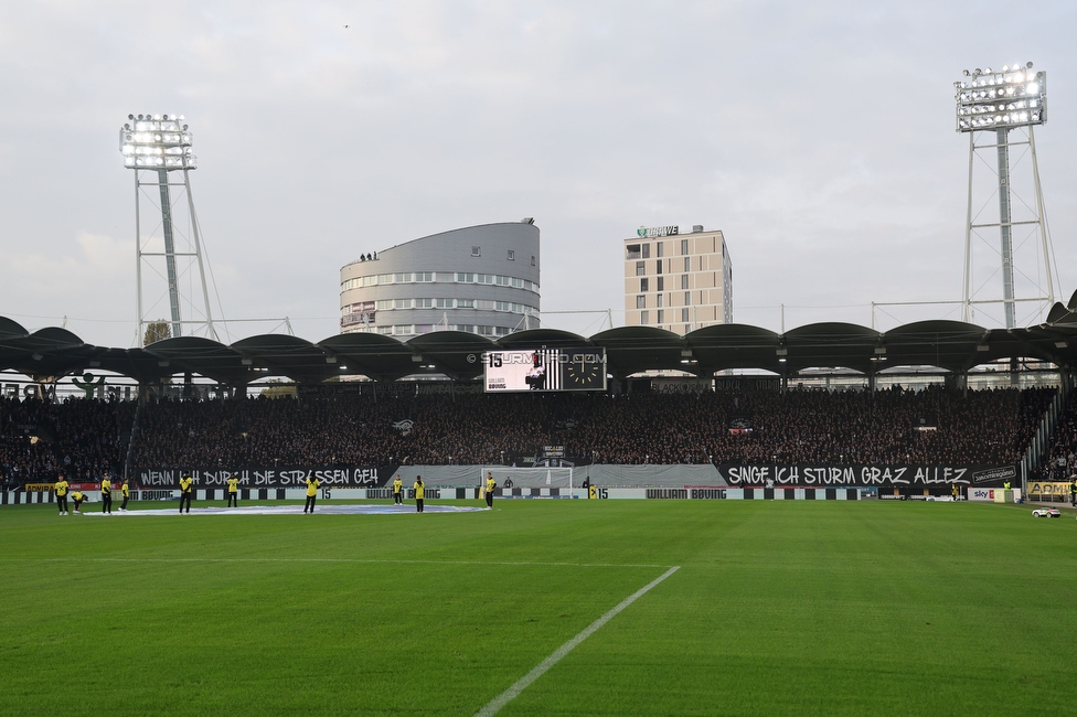 Sturm Graz - GAK
Oesterreichische Fussball Bundesliga, 10. Runde, SK Sturm Graz - Grazer AK, Stadion Liebenau Graz, 19.10.2024. 

Foto zeigt Fans von Sturm mit einer Choreografie
