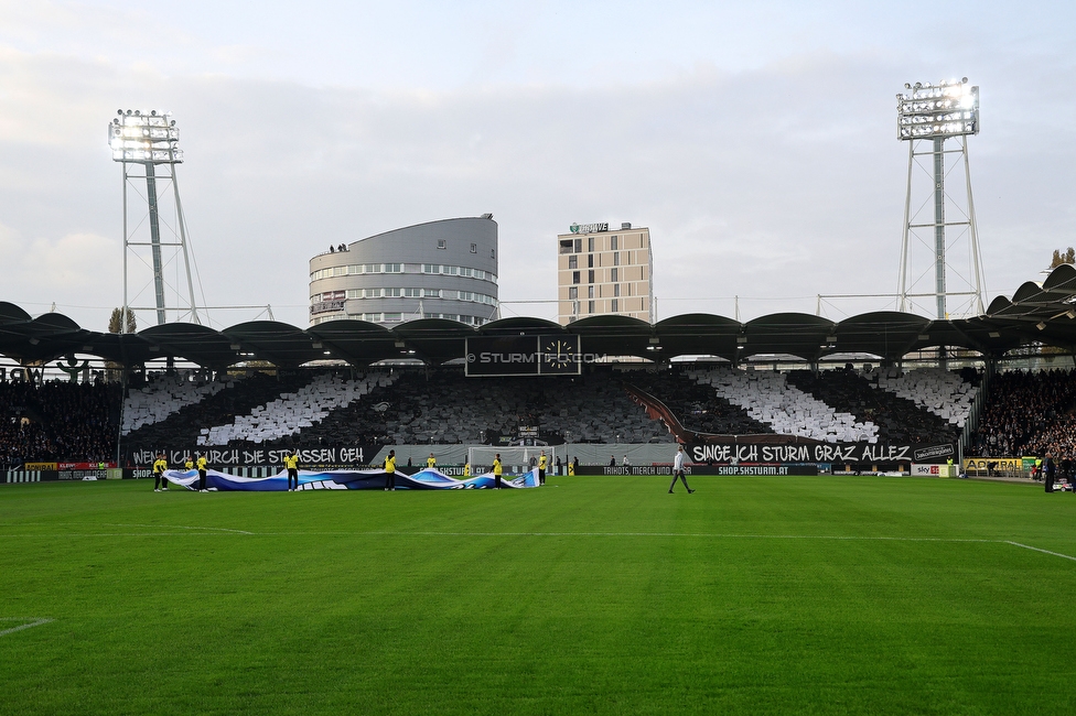 Sturm Graz - GAK
Oesterreichische Fussball Bundesliga, 10. Runde, SK Sturm Graz - Grazer AK, Stadion Liebenau Graz, 19.10.2024. 

Foto zeigt Fans von Sturm mit einer Choreografie
