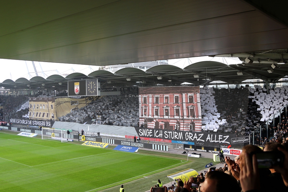 Sturm Graz - GAK
Oesterreichische Fussball Bundesliga, 10. Runde, SK Sturm Graz - Grazer AK, Stadion Liebenau Graz, 19.10.2024. 

Foto zeigt Fans von Sturm mit einer Choreografie
