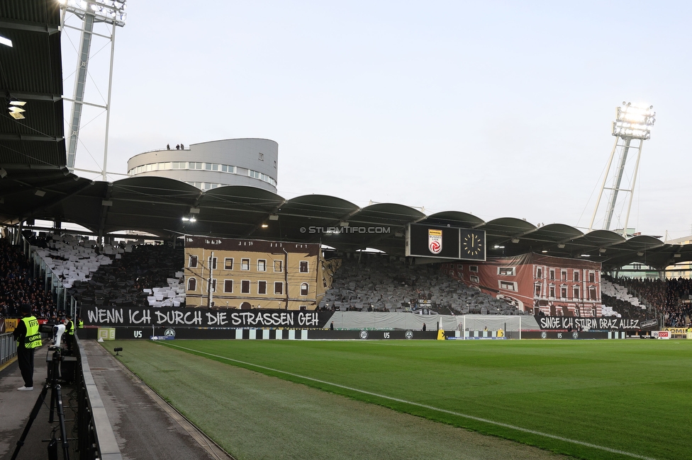 Sturm Graz - GAK
Oesterreichische Fussball Bundesliga, 10. Runde, SK Sturm Graz - Grazer AK, Stadion Liebenau Graz, 19.10.2024. 

Foto zeigt Fans von Sturm mit einer Choreografie
