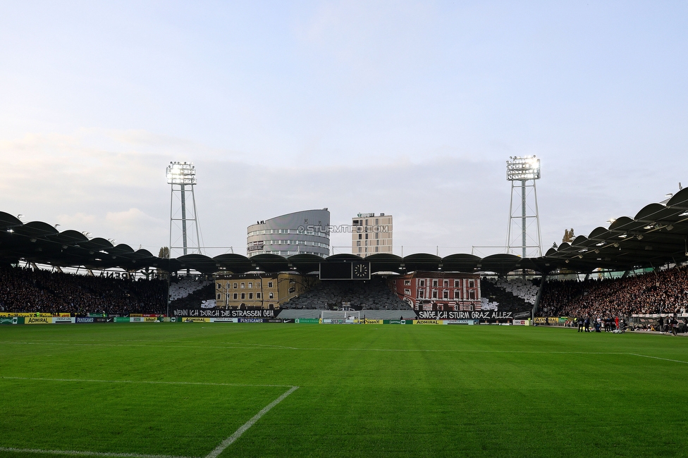 Sturm Graz - GAK
Oesterreichische Fussball Bundesliga, 10. Runde, SK Sturm Graz - Grazer AK, Stadion Liebenau Graz, 19.10.2024. 

Foto zeigt Fans von Sturm mit einer Choreografie
