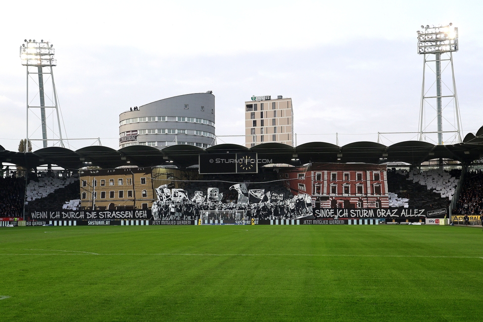 Sturm Graz - GAK
Oesterreichische Fussball Bundesliga, 10. Runde, SK Sturm Graz - Grazer AK, Stadion Liebenau Graz, 19.10.2024. 

Foto zeigt Fans von Sturm mit einer Choreografie
