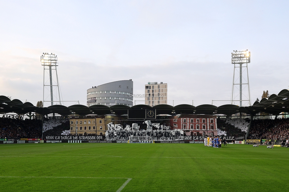 Sturm Graz - GAK
Oesterreichische Fussball Bundesliga, 10. Runde, SK Sturm Graz - Grazer AK, Stadion Liebenau Graz, 19.10.2024. 

Foto zeigt Fans von Sturm mit einer Choreografie
