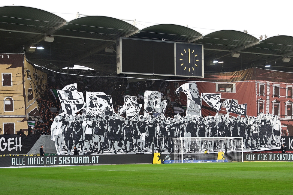 Sturm Graz - GAK
Oesterreichische Fussball Bundesliga, 10. Runde, SK Sturm Graz - Grazer AK, Stadion Liebenau Graz, 19.10.2024. 

Foto zeigt Fans von Sturm mit einer Choreografie
