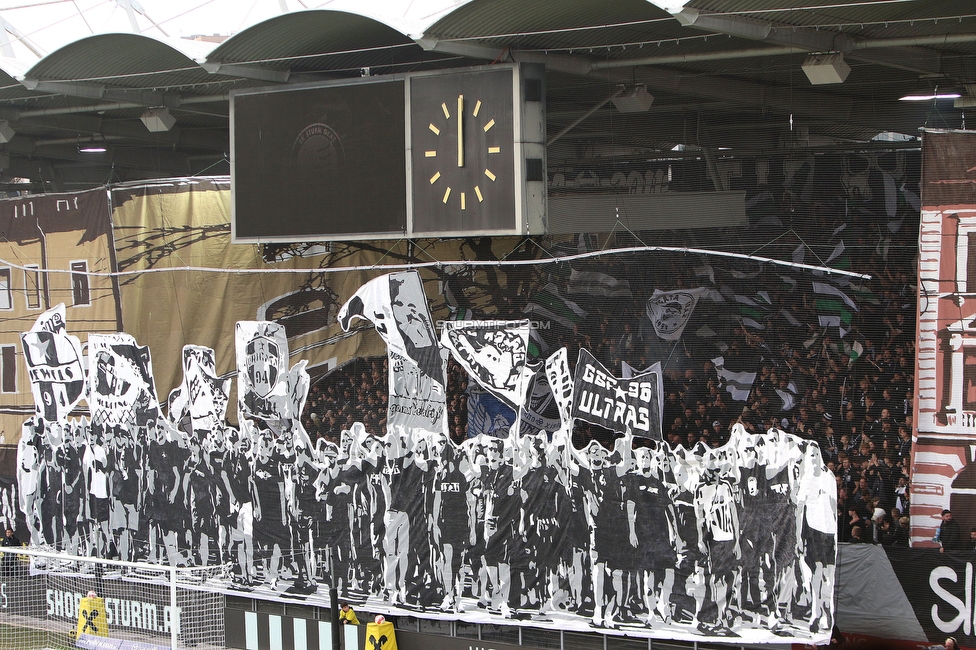 Sturm Graz - GAK
Oesterreichische Fussball Bundesliga, 10. Runde, SK Sturm Graz - Grazer AK, Stadion Liebenau Graz, 19.10.2024. 

Foto zeigt Fans von Sturm mit einer Choreografie
