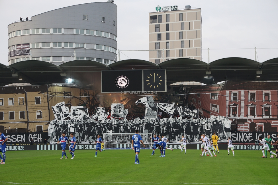 Sturm Graz - GAK
Oesterreichische Fussball Bundesliga, 10. Runde, SK Sturm Graz - Grazer AK, Stadion Liebenau Graz, 19.10.2024. 

Foto zeigt Fans von Sturm mit einer Choreografie
