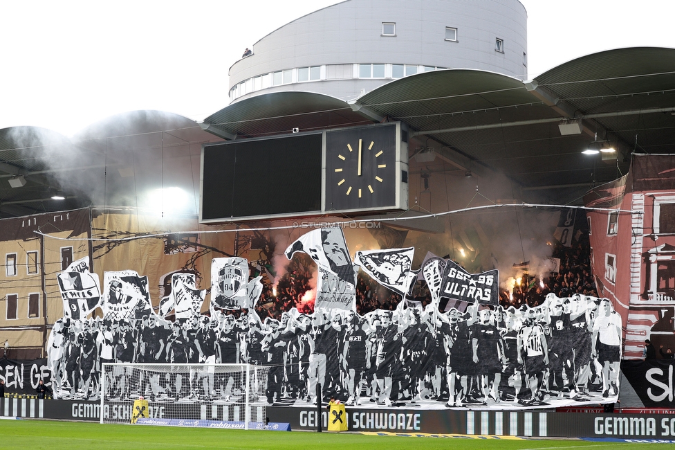 Sturm Graz - GAK
Oesterreichische Fussball Bundesliga, 10. Runde, SK Sturm Graz - Grazer AK, Stadion Liebenau Graz, 19.10.2024. 

Foto zeigt Fans von Sturm mit einer Choreografie
