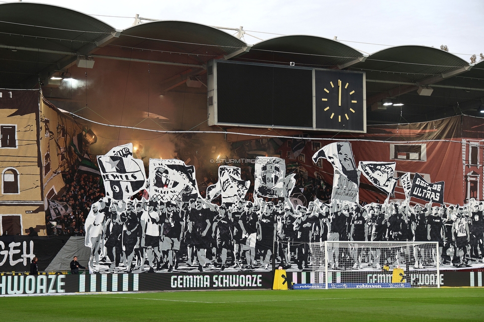 Sturm Graz - GAK
Oesterreichische Fussball Bundesliga, 10. Runde, SK Sturm Graz - Grazer AK, Stadion Liebenau Graz, 19.10.2024. 

Foto zeigt Fans von Sturm mit einer Choreografie
