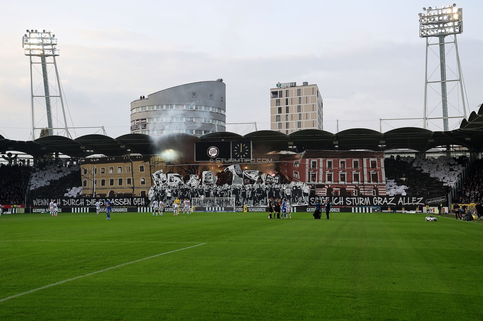 Sturm Graz - GAK
Oesterreichische Fussball Bundesliga, 10. Runde, SK Sturm Graz - Grazer AK, Stadion Liebenau Graz, 19.10.2024. 

Foto zeigt Fans von Sturm mit einer Choreografie
