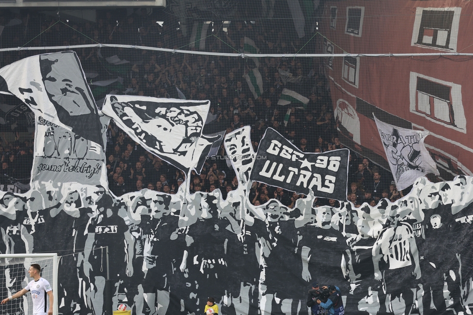 Sturm Graz - GAK
Oesterreichische Fussball Bundesliga, 10. Runde, SK Sturm Graz - Grazer AK, Stadion Liebenau Graz, 19.10.2024. 

Foto zeigt Fans von Sturm mit einer Choreografie
