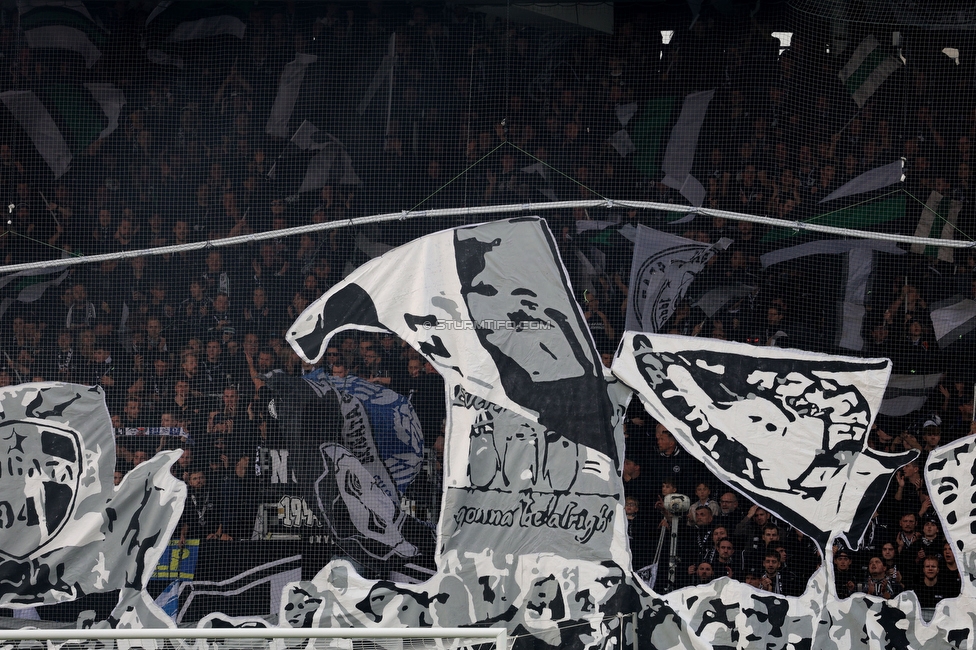 Sturm Graz - GAK
Oesterreichische Fussball Bundesliga, 10. Runde, SK Sturm Graz - Grazer AK, Stadion Liebenau Graz, 19.10.2024. 

Foto zeigt Fans von Sturm mit einer Choreografie
