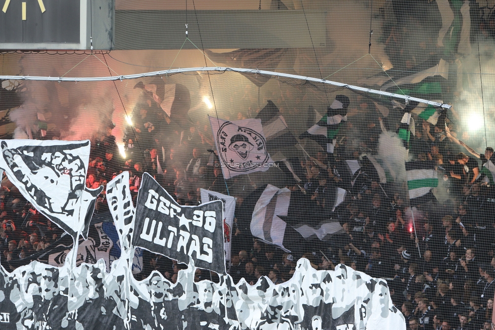 Sturm Graz - GAK
Oesterreichische Fussball Bundesliga, 10. Runde, SK Sturm Graz - Grazer AK, Stadion Liebenau Graz, 19.10.2024. 

Foto zeigt Fans von Sturm mit einer Choreografie
