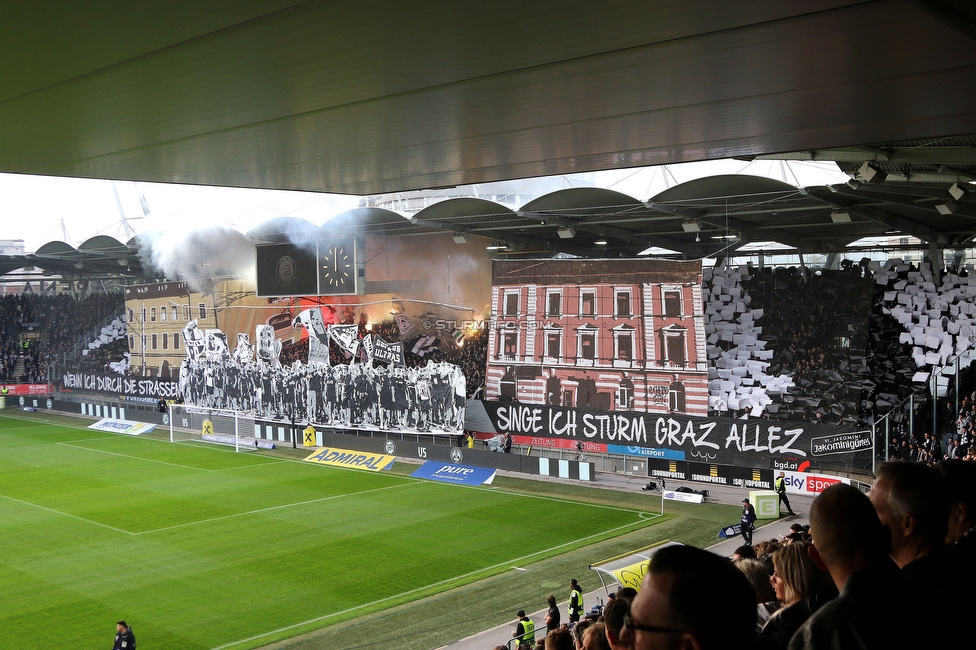 Sturm Graz - GAK
Oesterreichische Fussball Bundesliga, 10. Runde, SK Sturm Graz - Grazer AK, Stadion Liebenau Graz, 19.10.2024. 

Foto zeigt Fans von Sturm mit einer Choreografie
