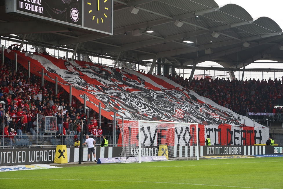 Sturm Graz - GAK
Oesterreichische Fussball Bundesliga, 10. Runde, SK Sturm Graz - Grazer AK, Stadion Liebenau Graz, 19.10.2024. 

Foto zeigt Fans von GAK mit einer Choreografie
