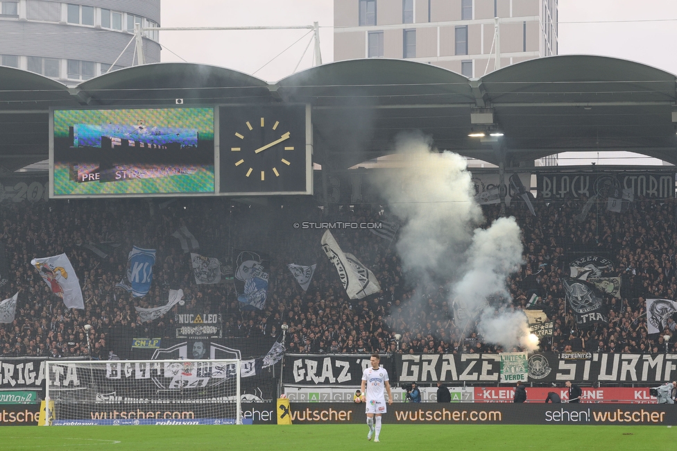 Sturm Graz - GAK
Oesterreichische Fussball Bundesliga, 10. Runde, SK Sturm Graz - Grazer AK, Stadion Liebenau Graz, 19.10.2024. 

Foto zeigt Fans von Sturm mit einer Choreografie
