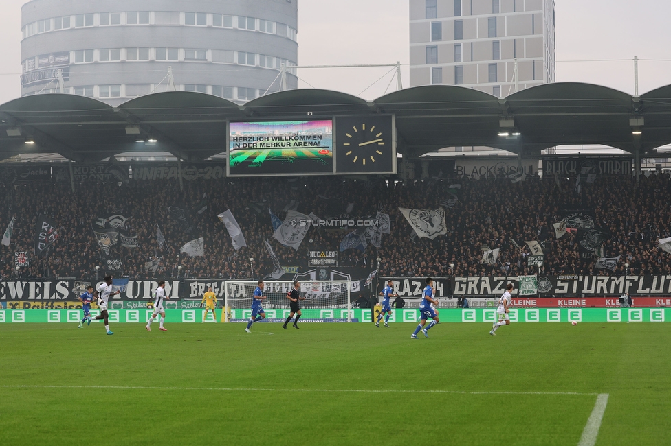 Sturm Graz - GAK
Oesterreichische Fussball Bundesliga, 10. Runde, SK Sturm Graz - Grazer AK, Stadion Liebenau Graz, 19.10.2024. 

Foto zeigt Fans von Sturm mit einer Choreografie
