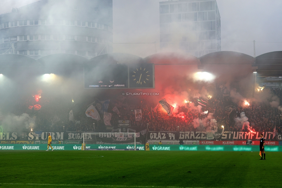 Sturm Graz - GAK
Oesterreichische Fussball Bundesliga, 10. Runde, SK Sturm Graz - Grazer AK, Stadion Liebenau Graz, 19.10.2024. 

Foto zeigt Fans von Sturm
Schlüsselwörter: pyrotechnik