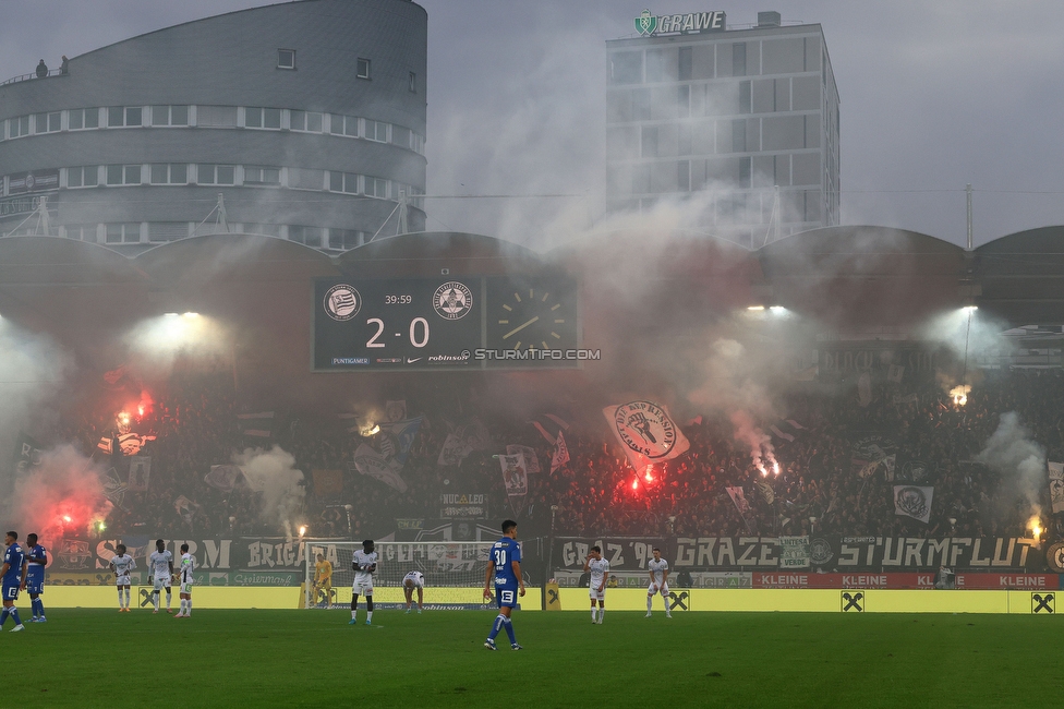 Sturm Graz - GAK
Oesterreichische Fussball Bundesliga, 10. Runde, SK Sturm Graz - Grazer AK, Stadion Liebenau Graz, 19.10.2024. 

Foto zeigt Fans von Sturm
Schlüsselwörter: pyrotechnik