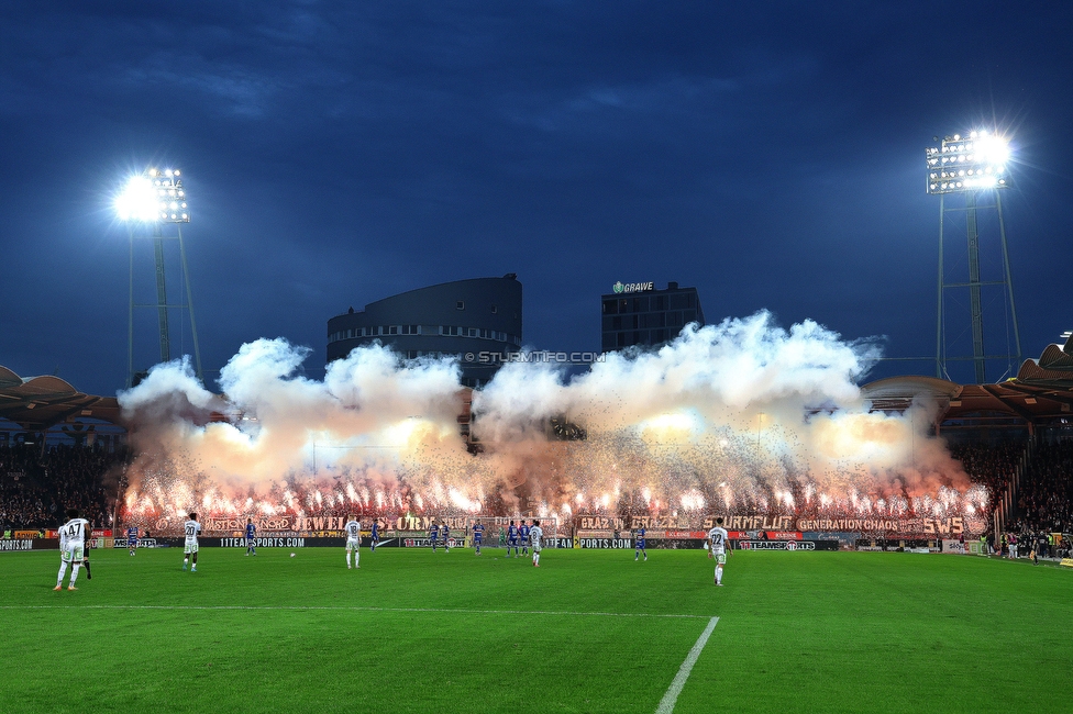 Sturm Graz - GAK
Oesterreichische Fussball Bundesliga, 10. Runde, SK Sturm Graz - Grazer AK, Stadion Liebenau Graz, 19.10.2024. 

Foto zeigt Fans von Sturm
Schlüsselwörter: pyrotechnik