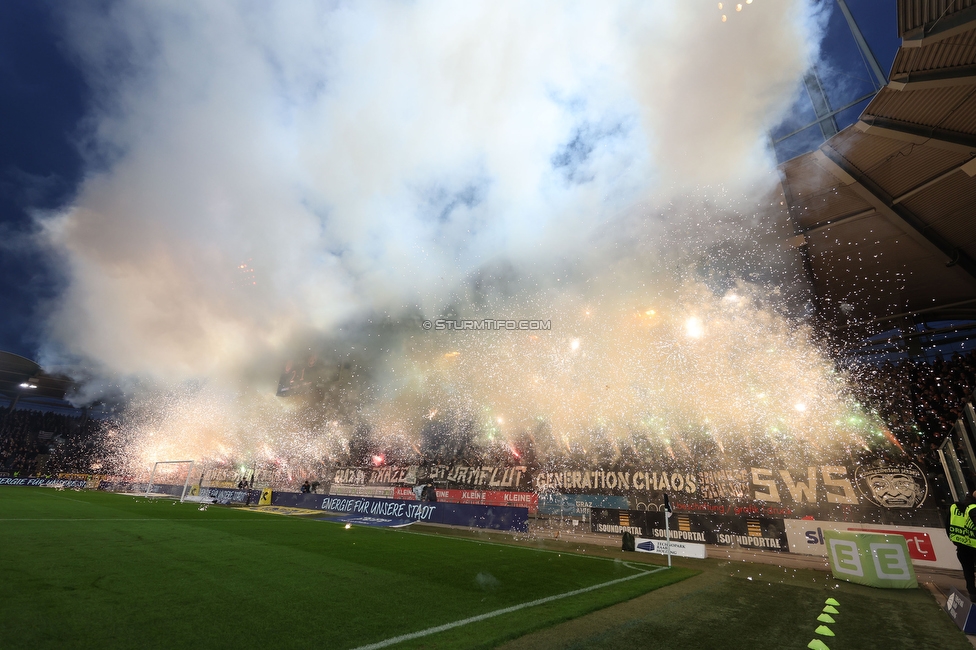 Sturm Graz - GAK
Oesterreichische Fussball Bundesliga, 10. Runde, SK Sturm Graz - Grazer AK, Stadion Liebenau Graz, 19.10.2024. 

Foto zeigt Fans von Sturm
Schlüsselwörter: pyrotechnik