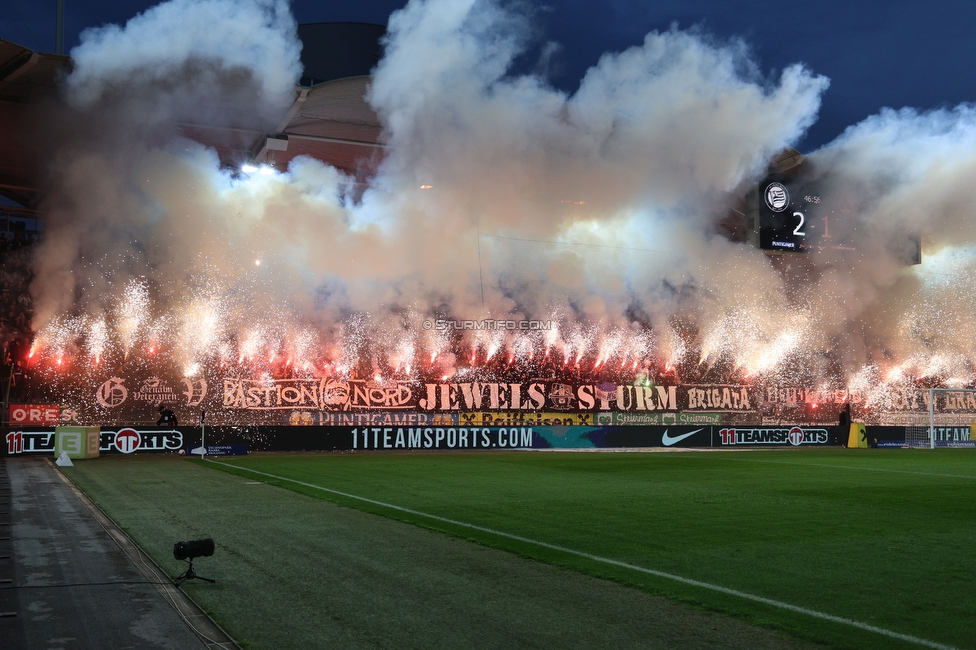 Sturm Graz - GAK
Oesterreichische Fussball Bundesliga, 10. Runde, SK Sturm Graz - Grazer AK, Stadion Liebenau Graz, 19.10.2024. 

Foto zeigt Fans von Sturm
Schlüsselwörter: pyrotechnik