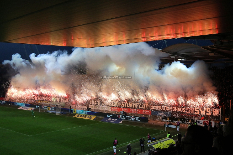 Sturm Graz - GAK
Oesterreichische Fussball Bundesliga, 10. Runde, SK Sturm Graz - Grazer AK, Stadion Liebenau Graz, 19.10.2024. 

Foto zeigt Fans von Sturm
Schlüsselwörter: pyrotechnik