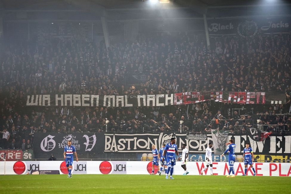 Sturm Graz - GAK
Oesterreichische Fussball Bundesliga, 10. Runde, SK Sturm Graz - Grazer AK, Stadion Liebenau Graz, 19.10.2024. 

Foto zeigt Fans von Sturm
Schlüsselwörter: bastion