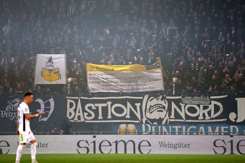 Sturm Graz - GAK
Oesterreichische Fussball Bundesliga, 10. Runde, SK Sturm Graz - Grazer AK, Stadion Liebenau Graz, 19.10.2024. 

Foto zeigt Fans von Sturm
Schlüsselwörter: bastion