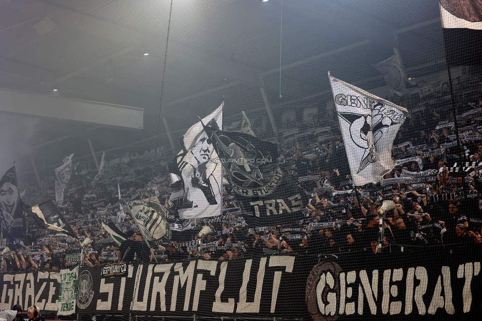 Sturm Graz - GAK
Oesterreichische Fussball Bundesliga, 10. Runde, SK Sturm Graz - Grazer AK, Stadion Liebenau Graz, 19.10.2024. 

Foto zeigt Fans von Sturm
Schlüsselwörter: schals