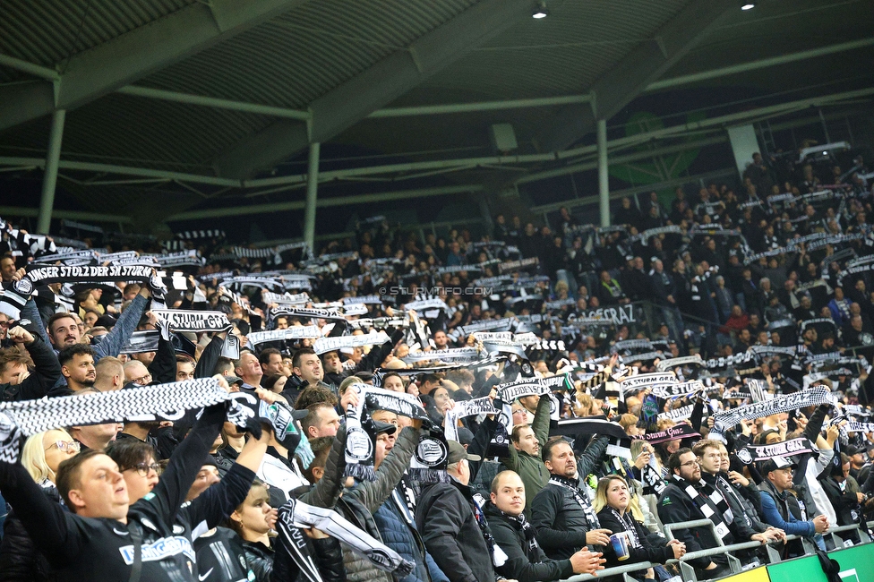 Sturm Graz - GAK
Oesterreichische Fussball Bundesliga, 10. Runde, SK Sturm Graz - Grazer AK, Stadion Liebenau Graz, 19.10.2024. 

Foto zeigt Fans von Sturm
Schlüsselwörter: schals