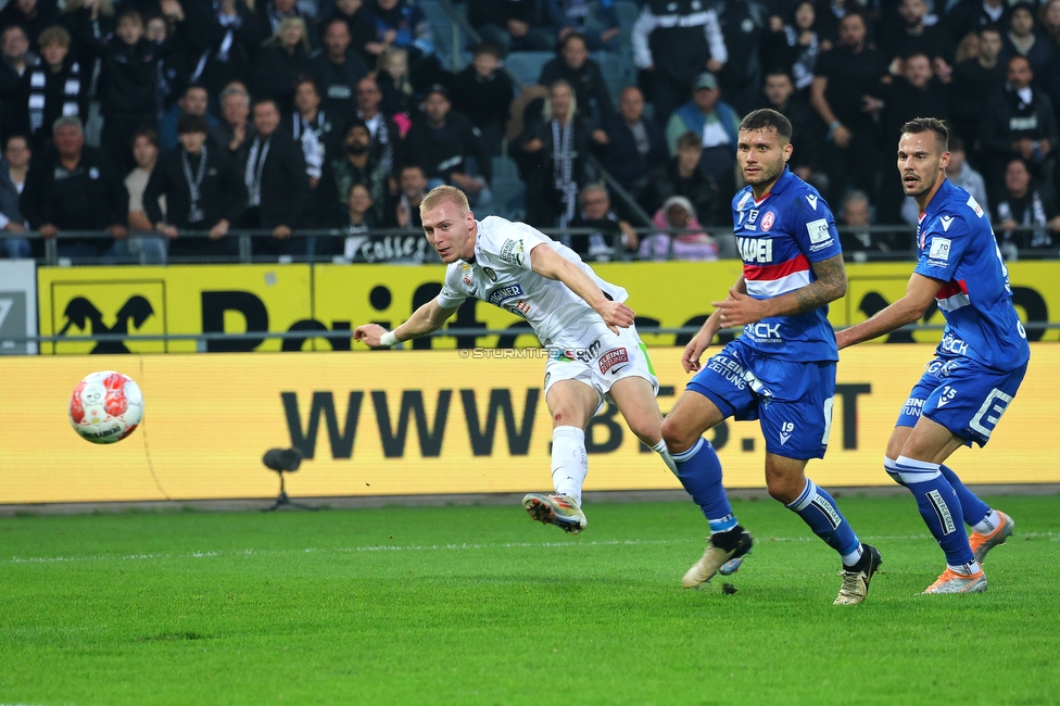 Sturm Graz - GAK
Oesterreichische Fussball Bundesliga, 10. Runde, SK Sturm Graz - Grazer AK, Stadion Liebenau Graz, 19.10.2024. 

Foto zeigt Mika Biereth (Sturm)
