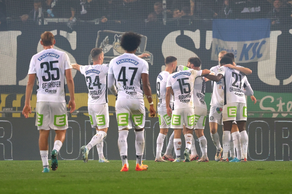 Sturm Graz - GAK
Oesterreichische Fussball Bundesliga, 10. Runde, SK Sturm Graz - Grazer AK, Stadion Liebenau Graz, 19.10.2024. 

Foto zeigt die Mannschaft von Sturm
Schlüsselwörter: torjubel