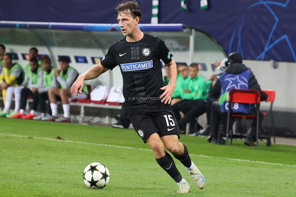 Sturm Graz - Sporting Lissabon
UEFA Champions League Ligaphase 3. Spieltag, SK Sturm Graz - Sporting Lissabon, Woerthersee Stadion Klagenfurt, 22.10.2024. 

Foto zeigt William Boeving (Sturm)
